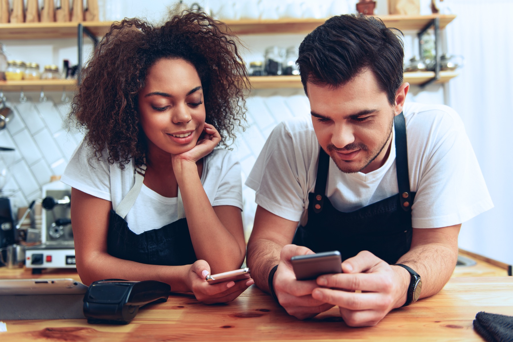 Restaurant staff training together
